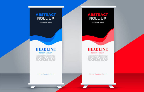 vector business roll up display standee