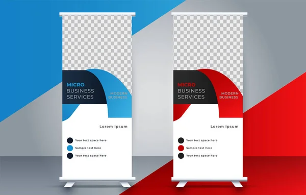 Entreprise Professionnelle Roll Stand Bannière Modèle Design — Image vectorielle