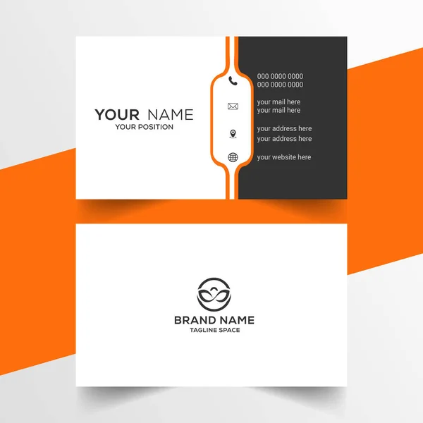 Oransje Hvit Minimumskort Design – stockvektor