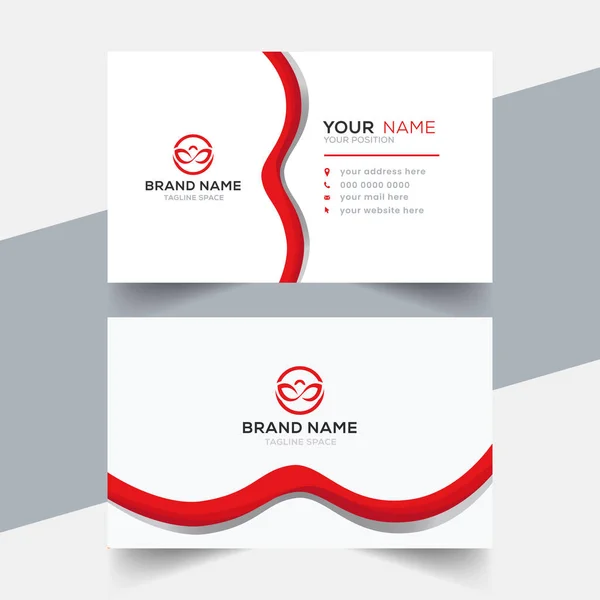 Orange White Minimal Business Card Design — Stock Vector