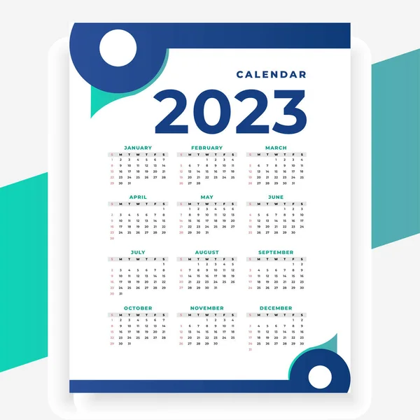 stock vector 2023 paper modern calendar layout in printable style