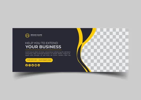 Agence Marketing Numérique Créative Entreprise Facebook Couverture Design — Image vectorielle