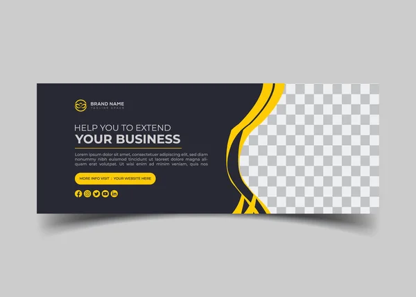Agence Marketing Numérique Créative Entreprise Facebook Couverture Design — Image vectorielle