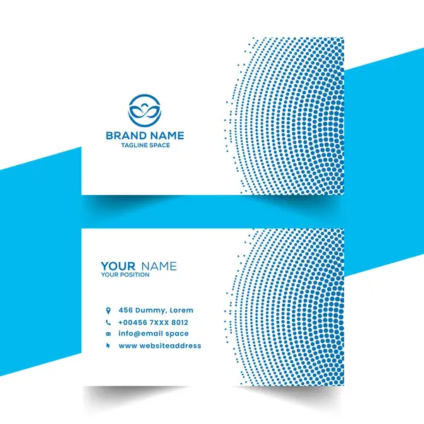 Creative Vector Corporate Blue Halftone Elegant Business Card Design — Stock Vector
