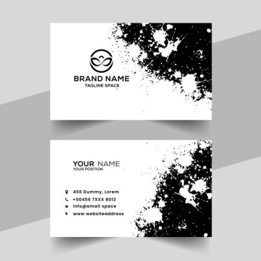 Vector creative abstract brush style business card design clipart