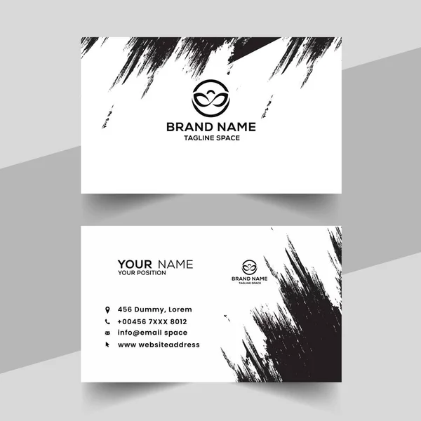Vector Creative Abstract Brush Style Business Card Design — Stock Vector