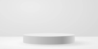 Beyaz daire sahne arkaplan vektörü illüstrasyonu