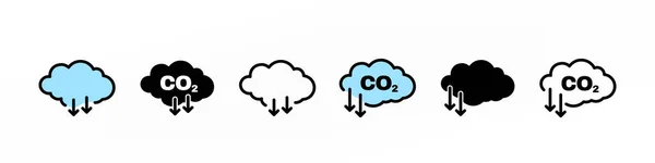Co2 Reduction Set Clouds Simple Icon Illustration — 스톡 벡터