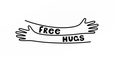 Bedava sarılma basit kavramsal illüstrasyon