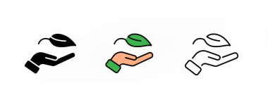 El tutuşu basit çizgi çizimi, ekolojik kavramsal simge bırakır