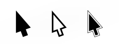 Cursors icons overw white, mouse arrows set illustration