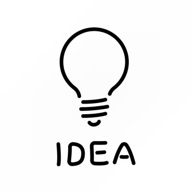 Idea lightbulb icon line illustration