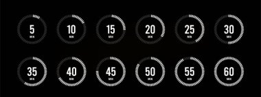 Set of stopwatch timer icon illustration