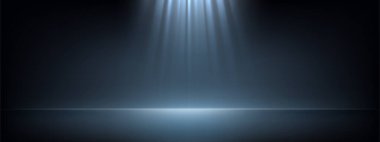 Dark wall and floor with light beam abstract background illustration