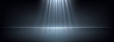 Dark wall and floor with light beam abstract background illustration