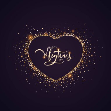 Heart shaped glitter. Valentine's Day card design. Vector illustration