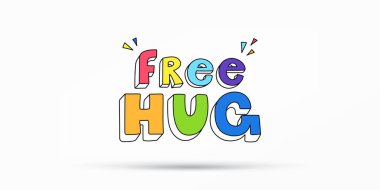 Free hugs color illustration over white