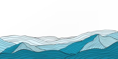 Mountains panoramic view abstract illustration
