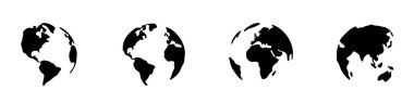 World planet icon set illustration