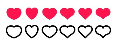 Heart shape set isolated illustration