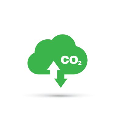 CO2 cloud simple icon illustration