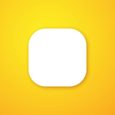 Square white app button over yellow