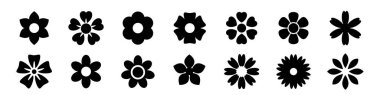 Set of simple flower icon illustration
