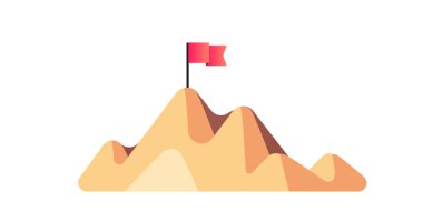 Abstract mountains illustration with flag
