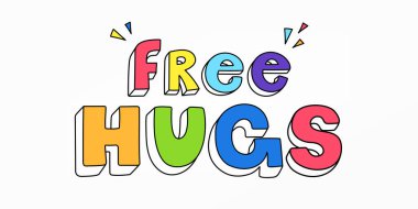 Free hugs color illustration over white