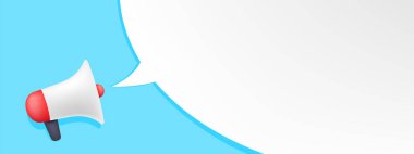 Megaphone with speech bubble illustration