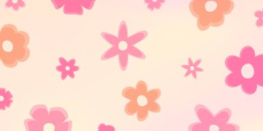 Set of simple flower icon illustration