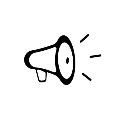 Megaphone flat icon over white illustration