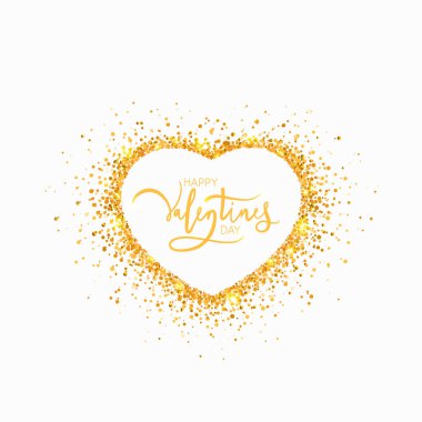 Heart shaped glitter. Valentine's Day card design. Vector illustration