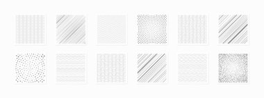 Set of patterns. Abstract grey lines on white background