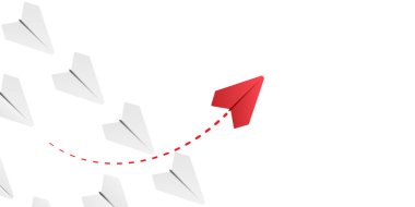 Paper plane with own way illustration