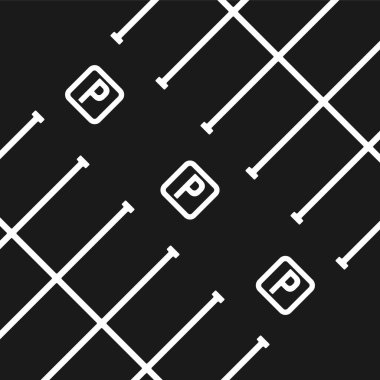 Parking markup on black background illustration