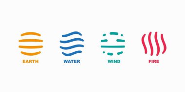 Dört element tasarım vektörü illüstrasyonu