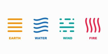 Dört element tasarım vektörü illüstrasyonu