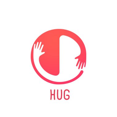 Hands hugs in circle shape illustration