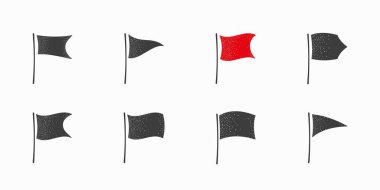 Set of flags with dotted shadow icons vector illustration clipart