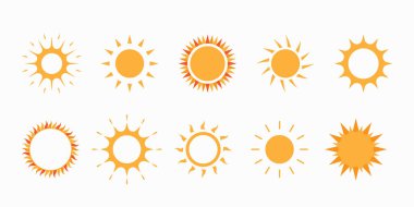 Suns icons collection. Vector set illustration