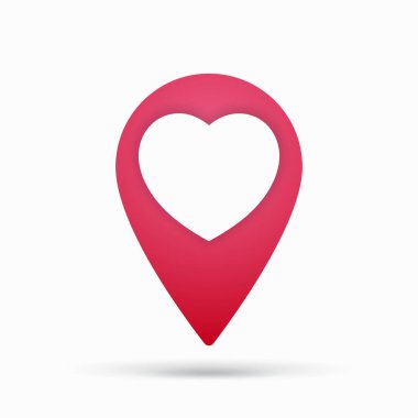 harita göstergesi ile kalp simgesi. vektör çizim