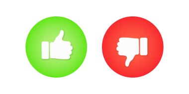 Thumb up and down sign icon illustration