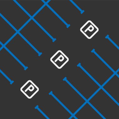 Parking markup on black background illustration