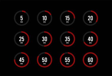 Set of stopwatch icons illustration
