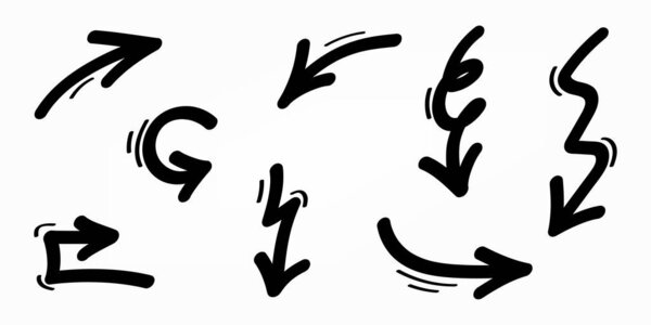 Hand drawn cartoon arrows illustration