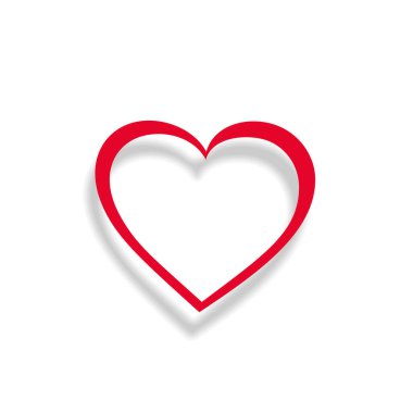 Abstract heart with shadow illustration