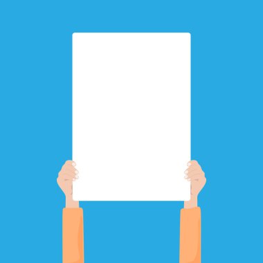 Blank paper A4 in hands illustration