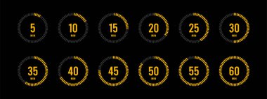 Set of stopwatch icons illustration