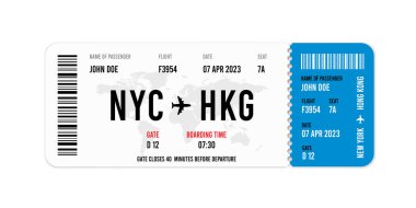 Uçak bileti şablonu çizimi